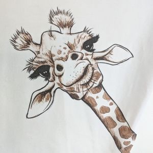 Cute Faced Giraffe Womens T-shirt M